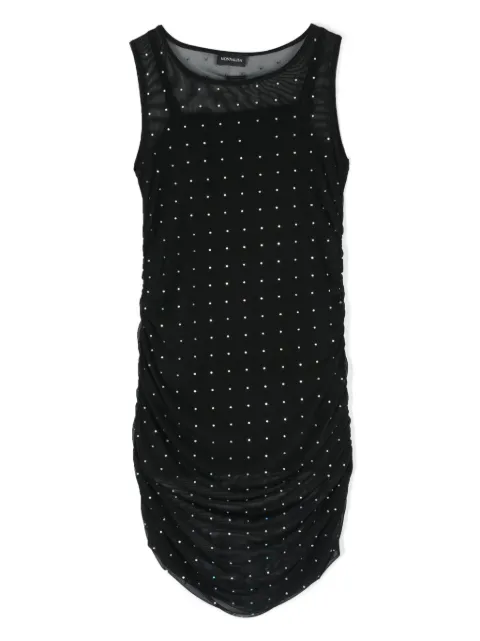 Monnalisa rhinestone-embellished draped sleeveless dress