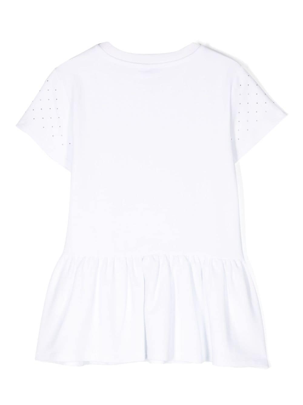 Shop Chiara Ferragni Logo-embellished Cotton Dress In White