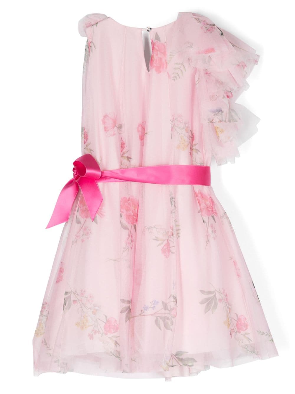 Shop Monnalisa Floral-print V-neck Dress In Pink