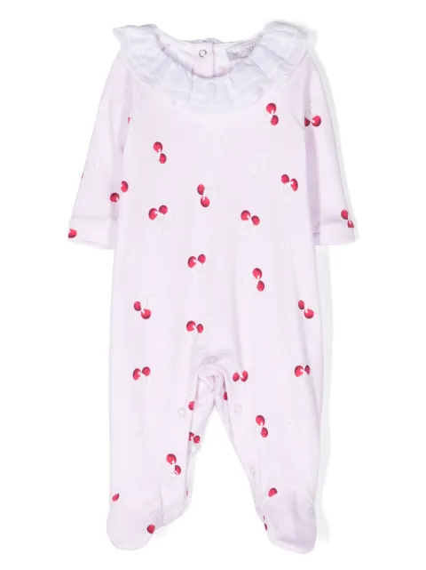 Monnalisa cherry-print cotton babygrow set