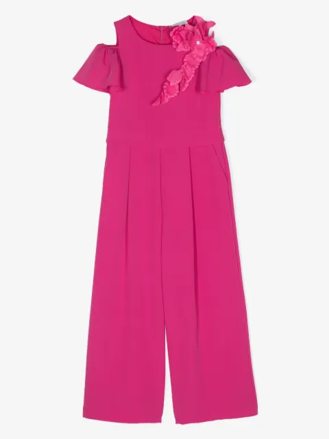 Monnalisa floral-appliqué jumpsuit