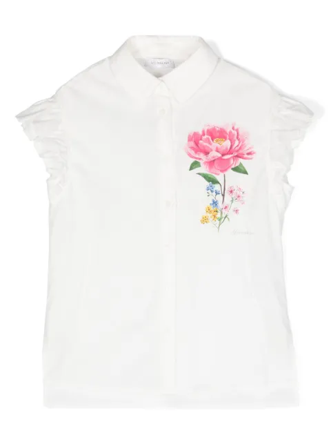 Monnalisa floral-print cotton shirt