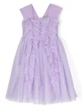 Monnalisa ruffled glitter-detail dress - Purple