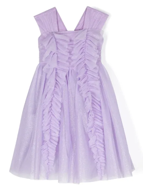 Monnalisa Vestido com babados e brilho