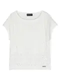 Monnalisa laser-cut T-shirt - White