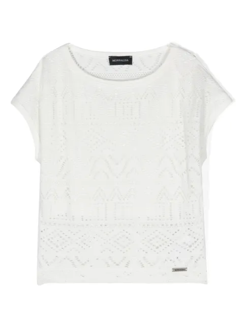 Monnalisa laser-cut T-shirt