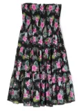 Monnalisa floral-print tiered cotton dress - Black