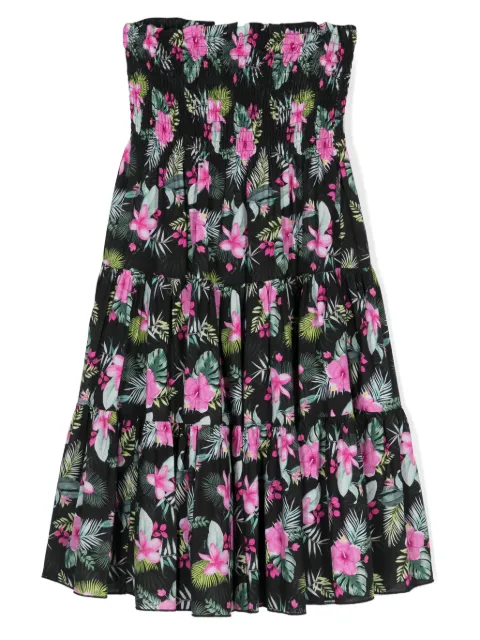 Monnalisa floral-print tiered cotton dress