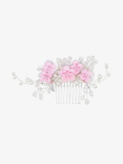 Monnalisa logo-tag faux-flower hair clip