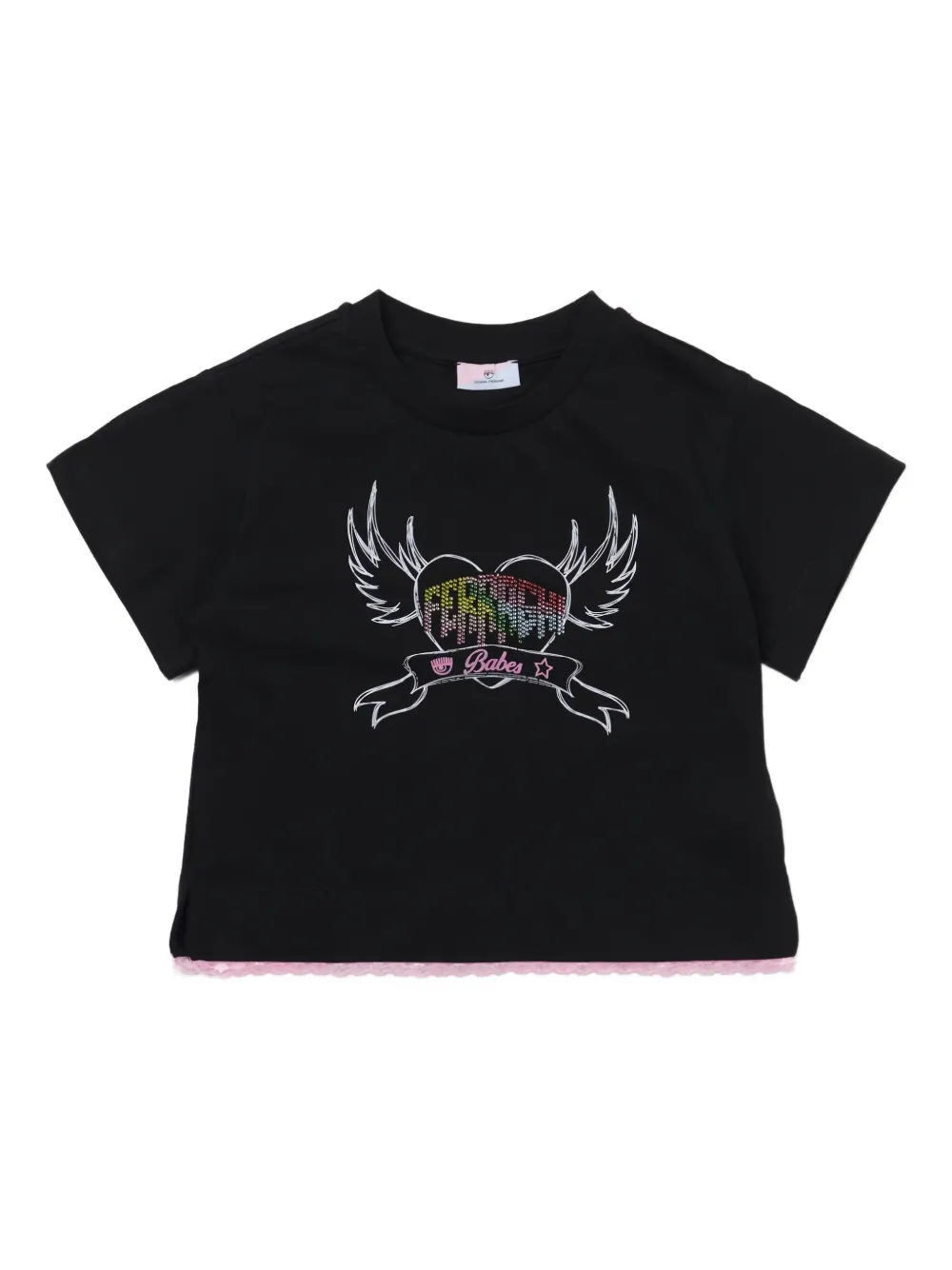 Chiara Ferragni Kids heart-embellished T-shirt | Black | Image 1