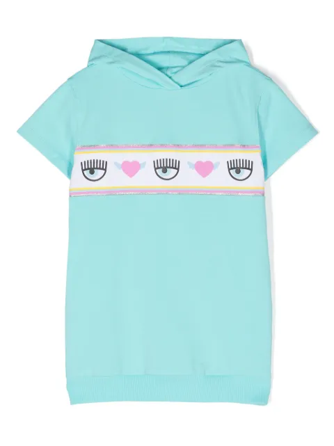 Chiara Ferragni Kids Eyelike-motif hooded dress