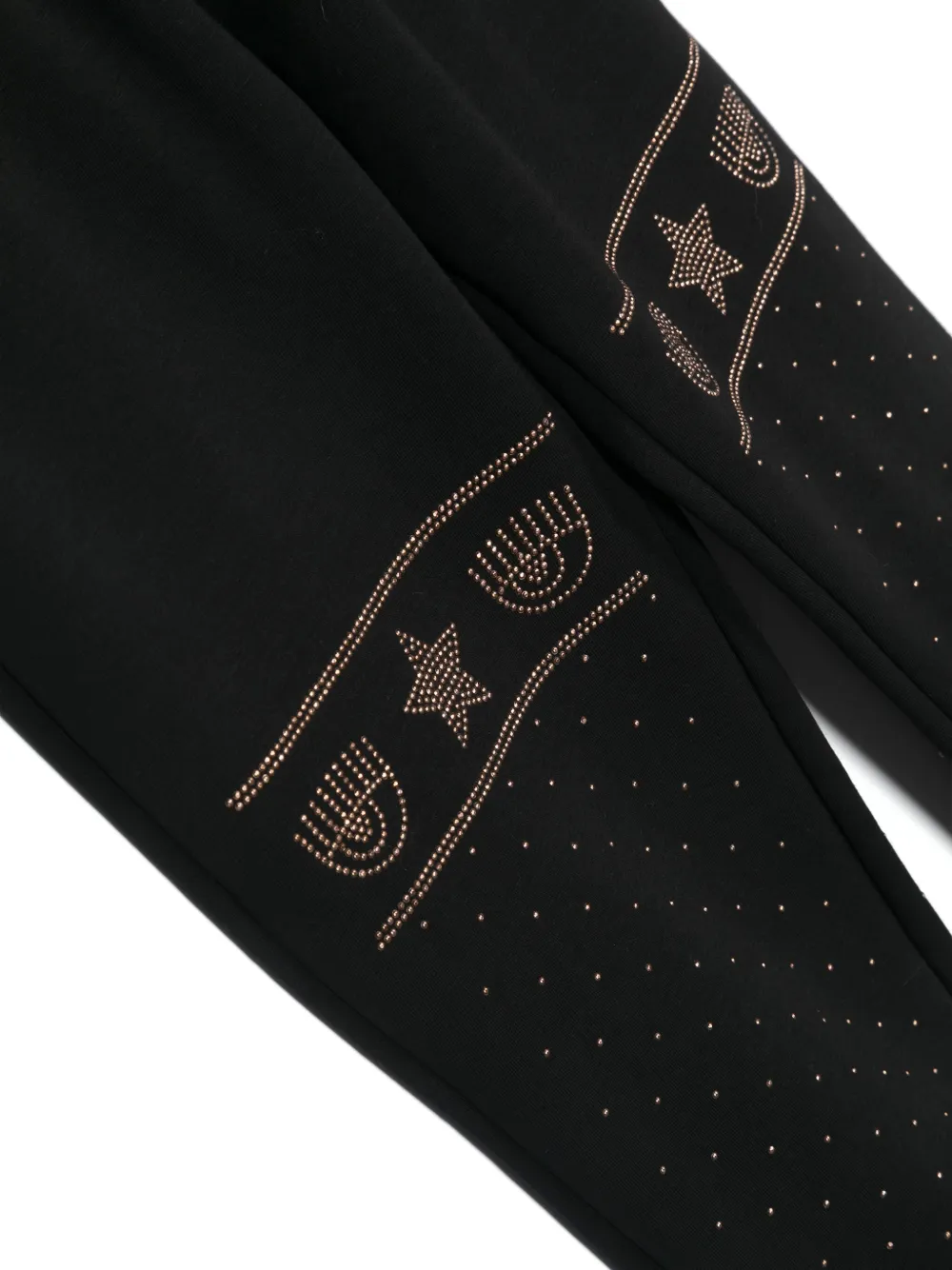 Chiara Ferragni Kids Maxi Logomania trainingsbroek met studs Zwart