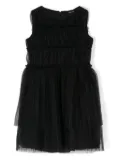 Monnalisa sleeveless tiered tulle dress - Black