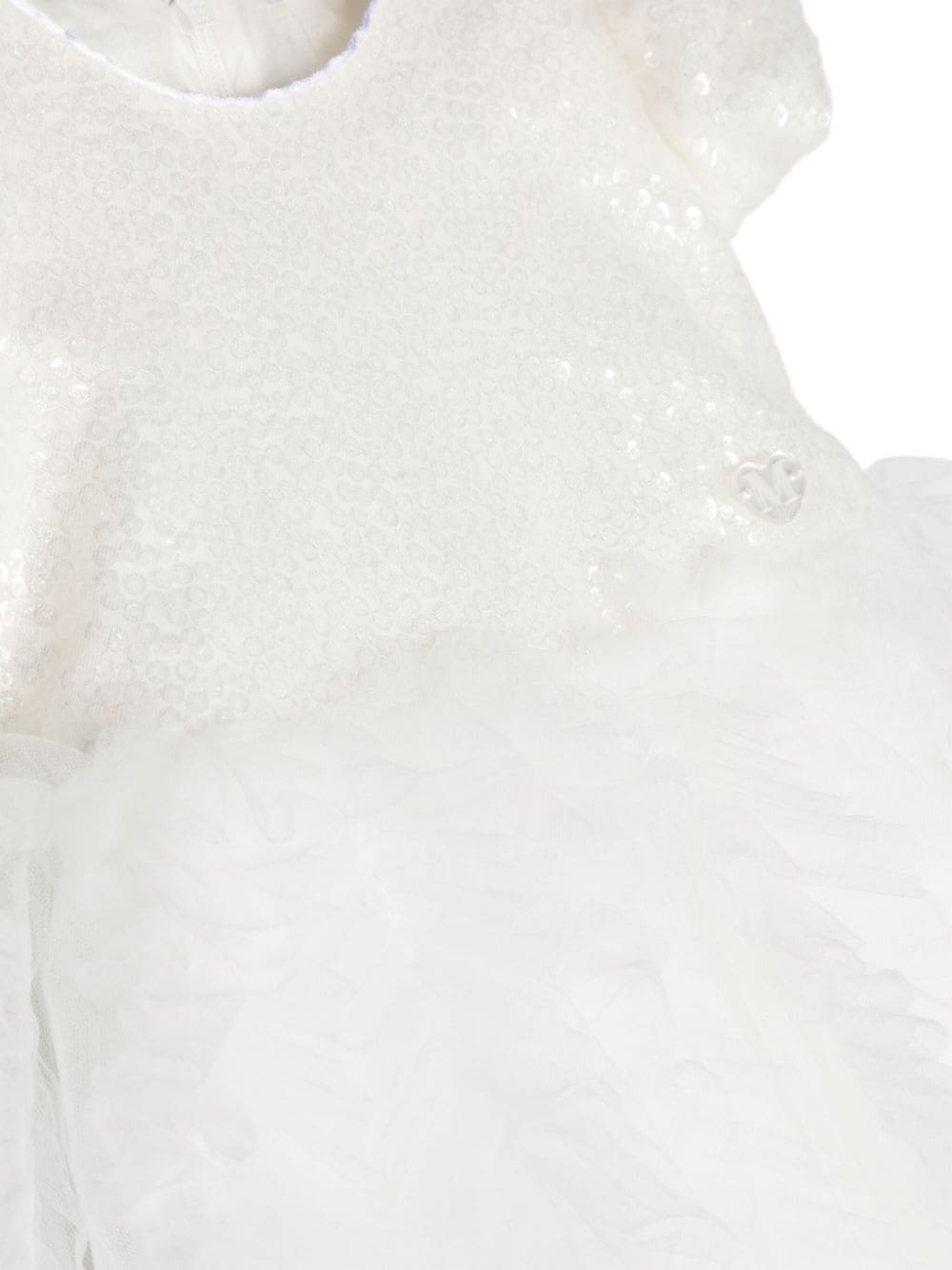 Shop Monnalisa Ruffled Tulle Flared Dress In White