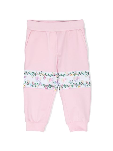 Chiara Ferragni Kids Eyelike-motif stripe track pants