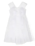 Monnalisa glitter tulle party dress - White