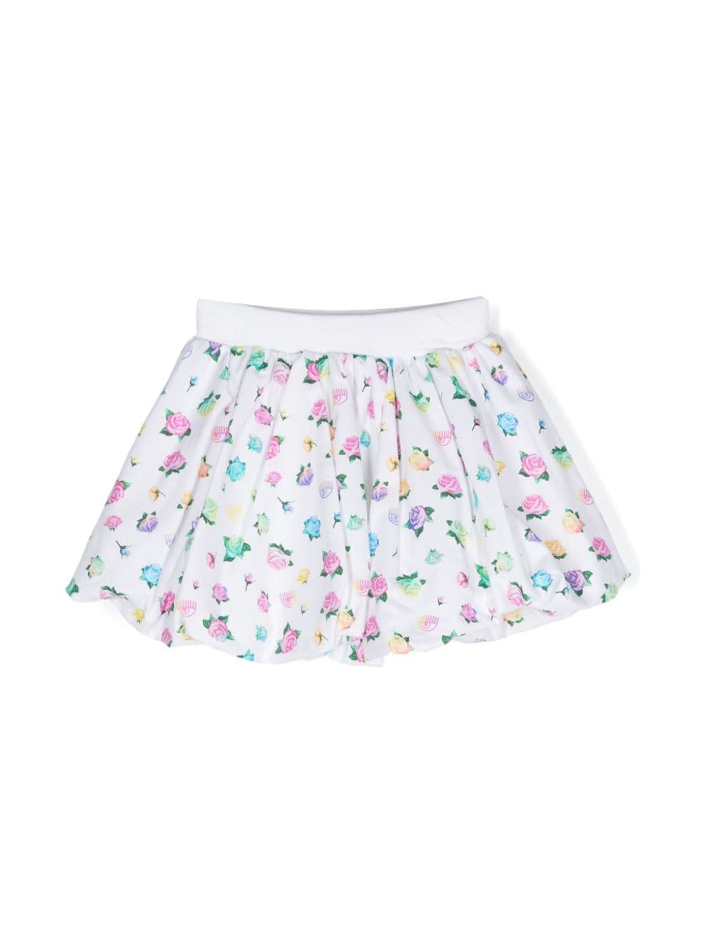 Image 2 of Chiara Ferragni Kids Eyelike-motif floral-print skirt