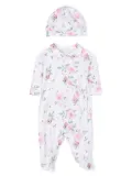 Monnalisa floral-print cotton babygrow set - White