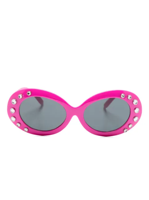 Monnalisa lentes de sol con armazón ovalada y detalles de strass