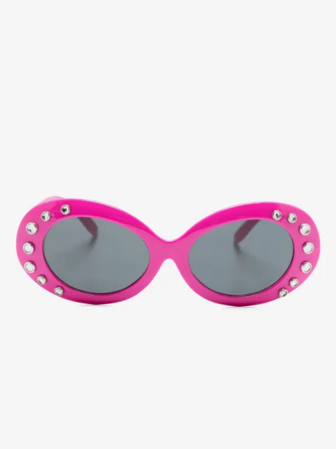 Monnalisa rhinestone-embellished oval-frame sunglasses