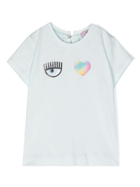 Chiara Ferragni Kids Eye Star Rainbow cotton T-shirt