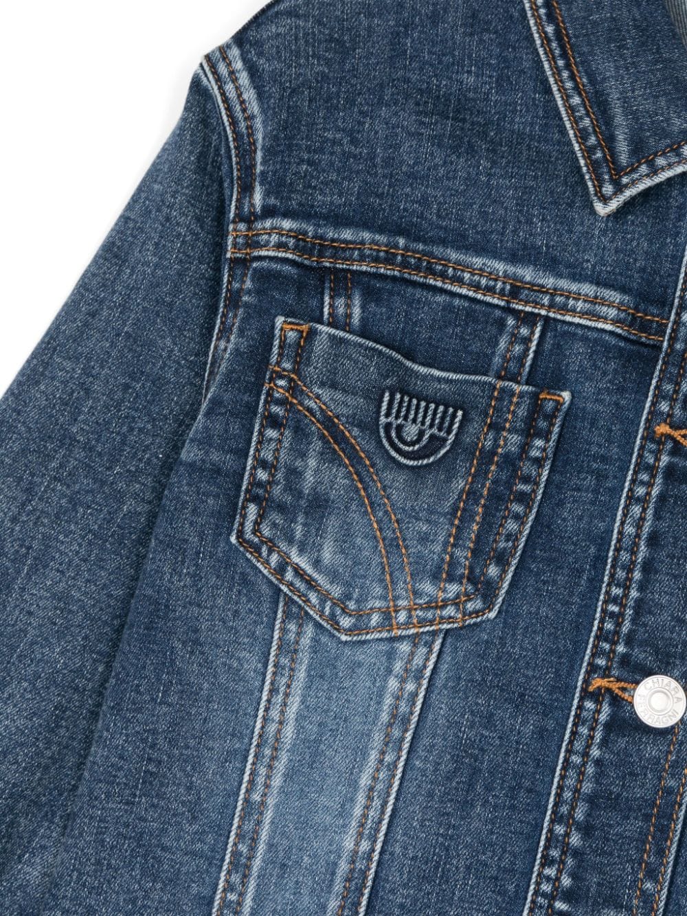 Shop Chiara Ferragni Logo-patch Dennim Jacket In Blue