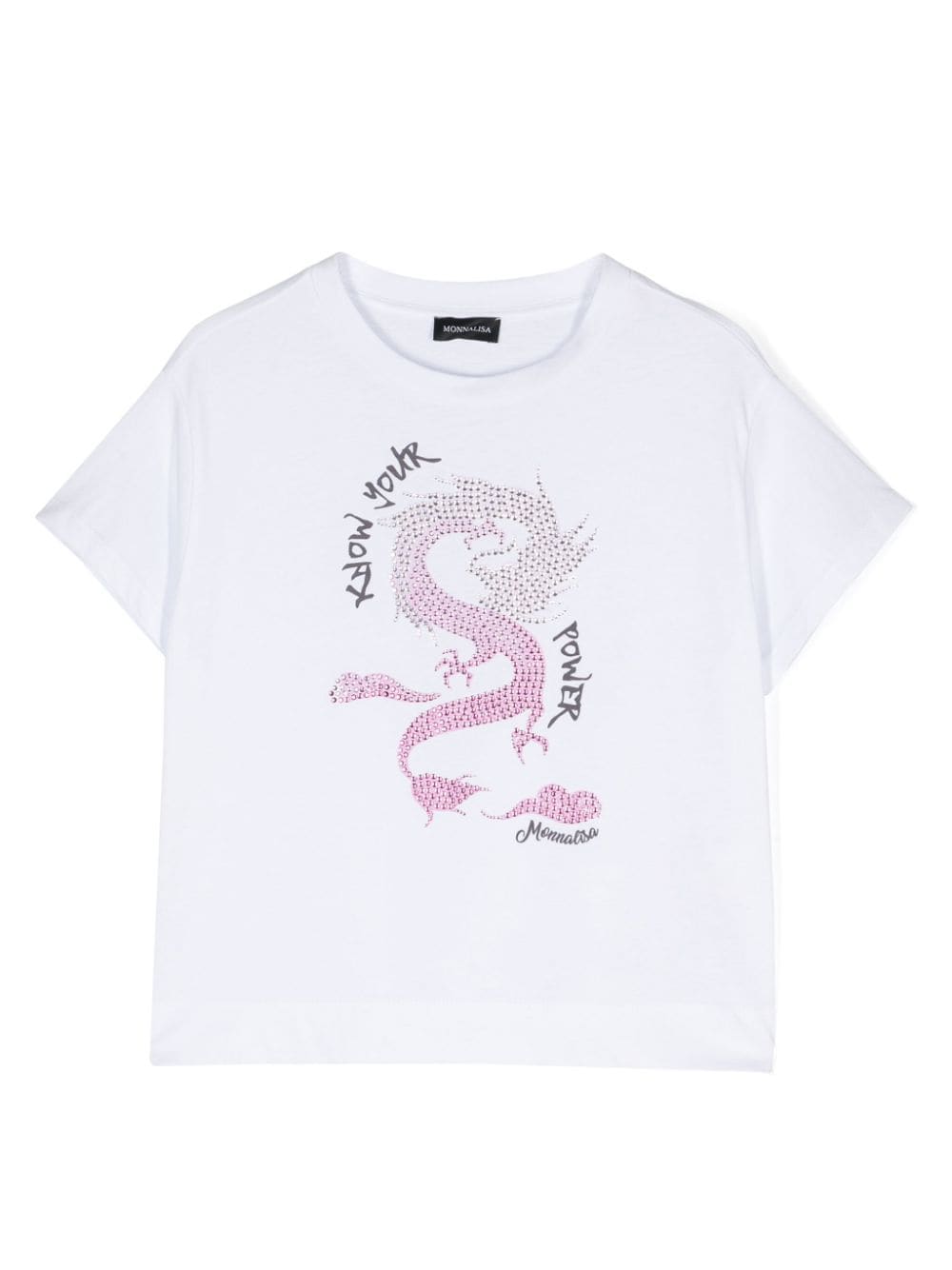 Monnalisa Kids' Rhinestone-embellished T-shirt In White