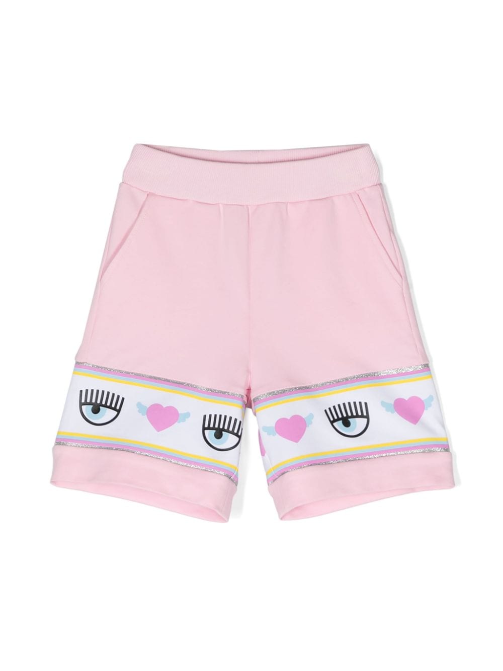 Shop Chiara Ferragni Eyelike-motif Track Shorts In Pink