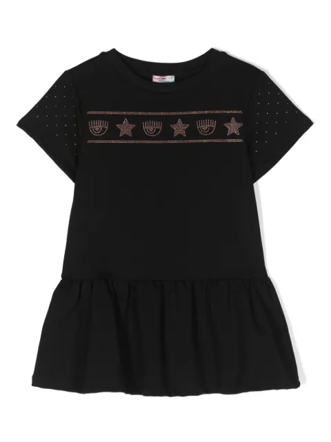 Chiara Ferragni Kids vestido con capucha y apliques