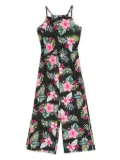 Monnalisa floral-print jersey jumpsuit - Black