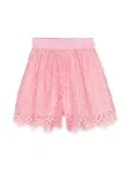 Monnalisa sequinned corded-lace shorts - Pink