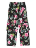 Monnalisa floral-print cargo pants - Black