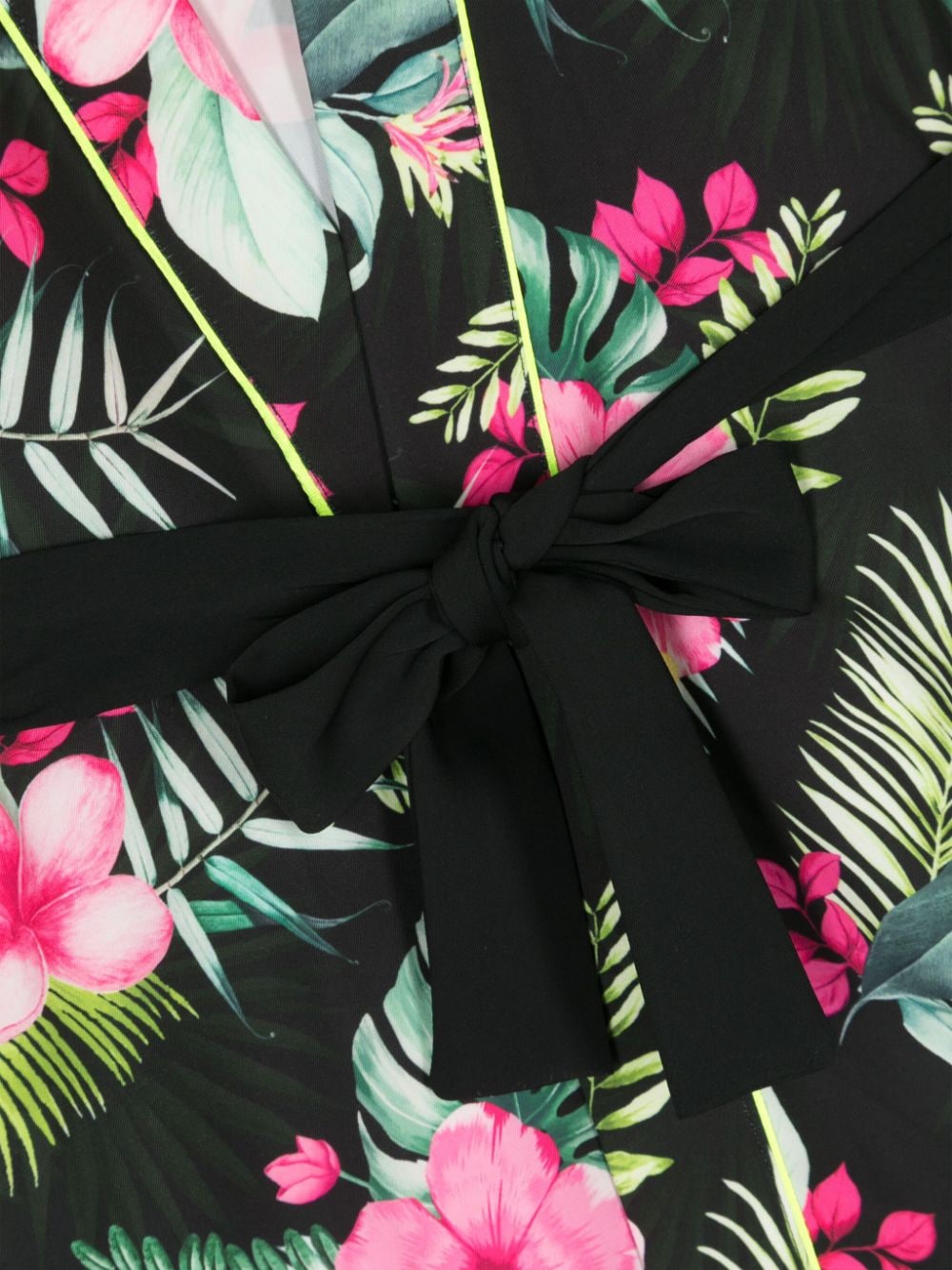 Shop Monnalisa Floral-print Jersey Jacket In Black