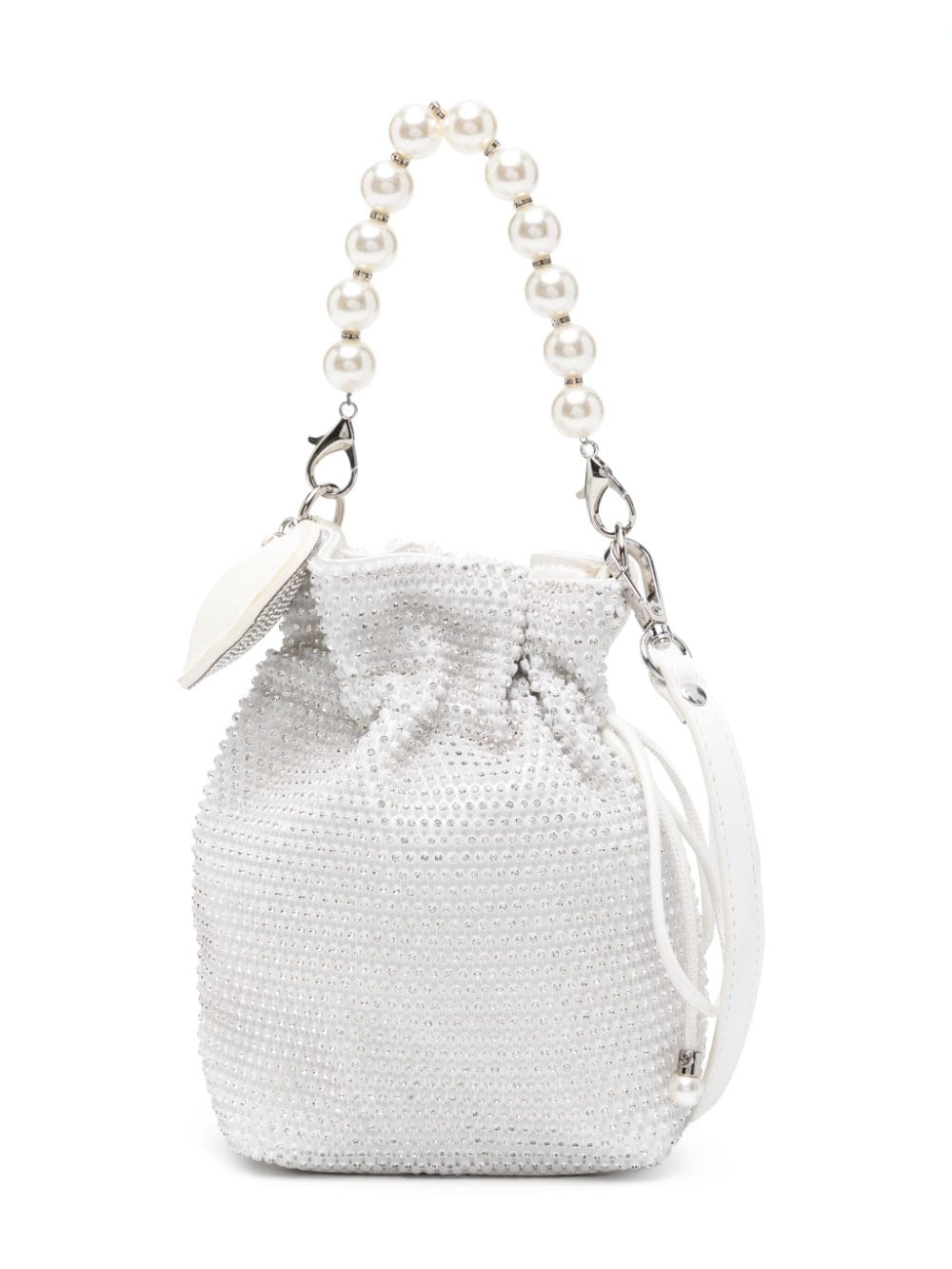 Monnalisa Crystal-embellished Drawstring-fastening Bag In 白色