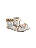 Monnalisa leopard-print touch-strap sandals - Brown