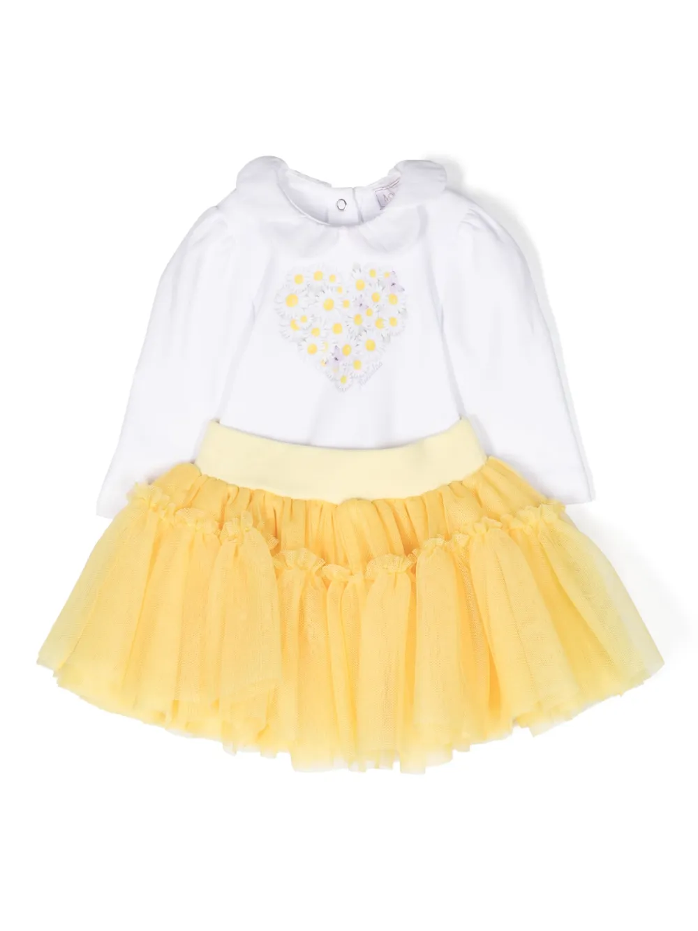 Monnalisa Romantic cotton T-shirt | White | Image 1