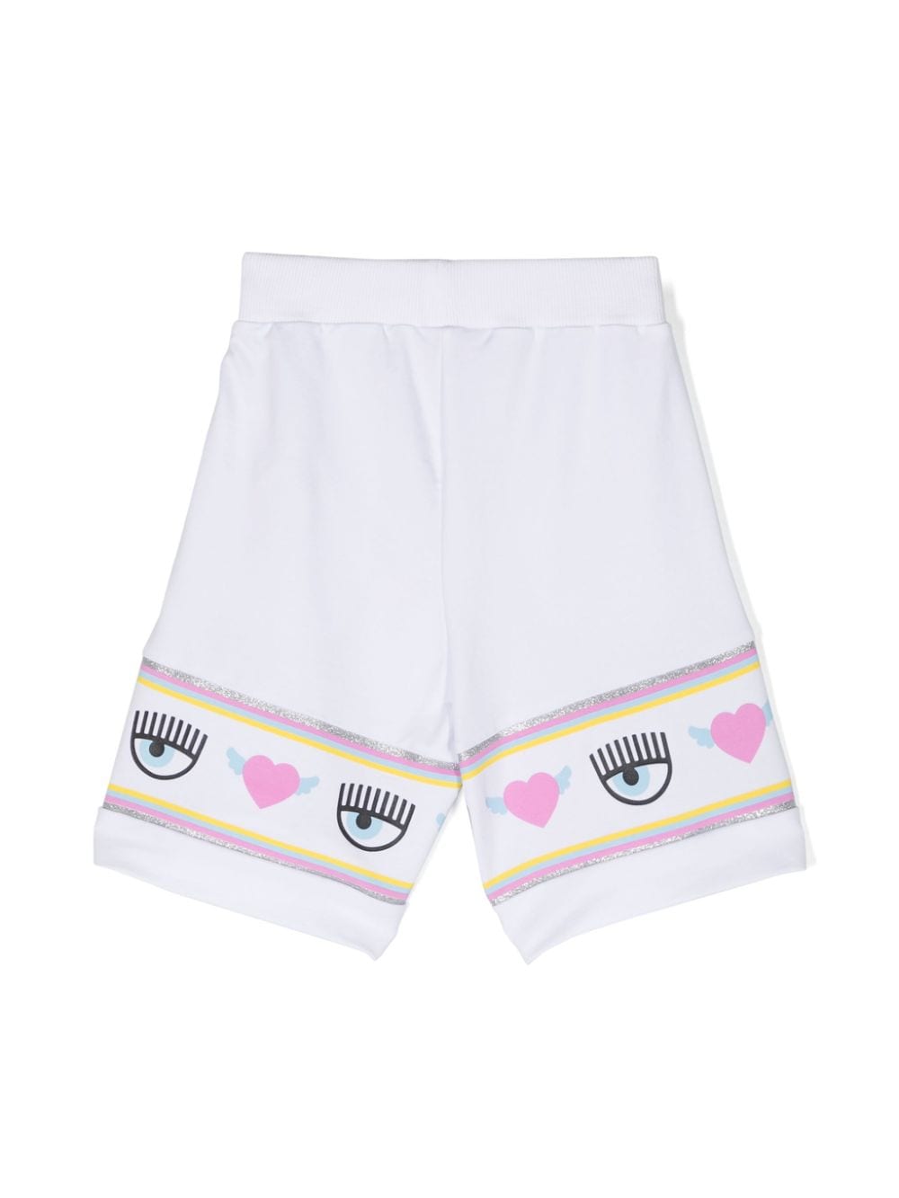 Shop Chiara Ferragni Maxi Logomania Jersey Shorts In White