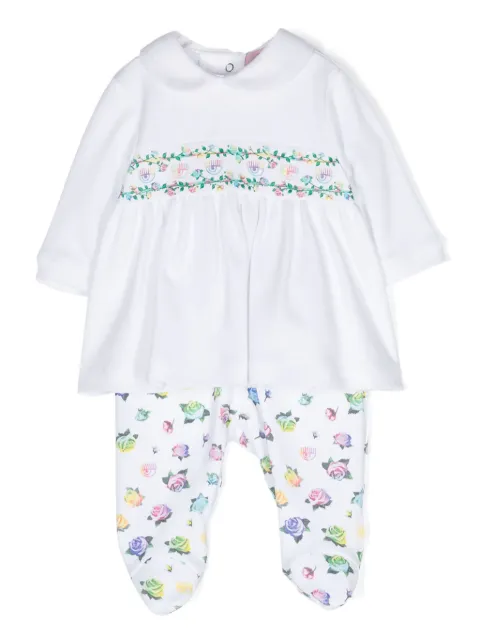 Chiara Ferragni Kids floral-print cotton babygrow