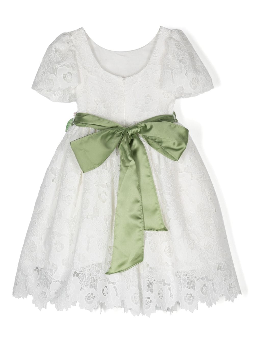 Shop Monnalisa Layered Guipure-lace Dress In White