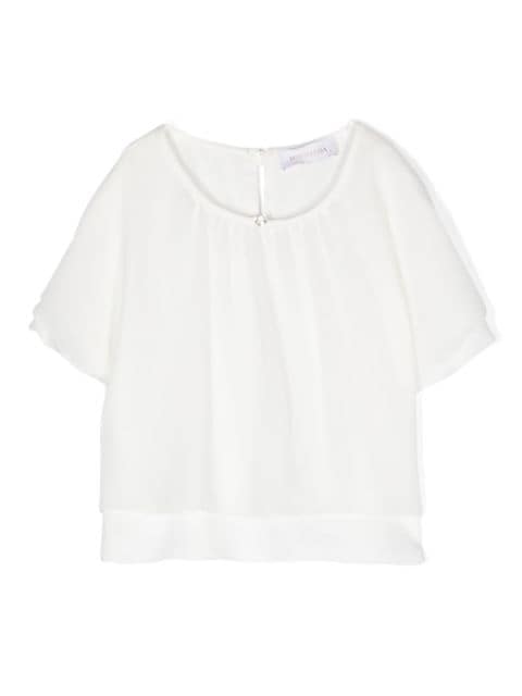 Monnalisa crew-neck layered blouse