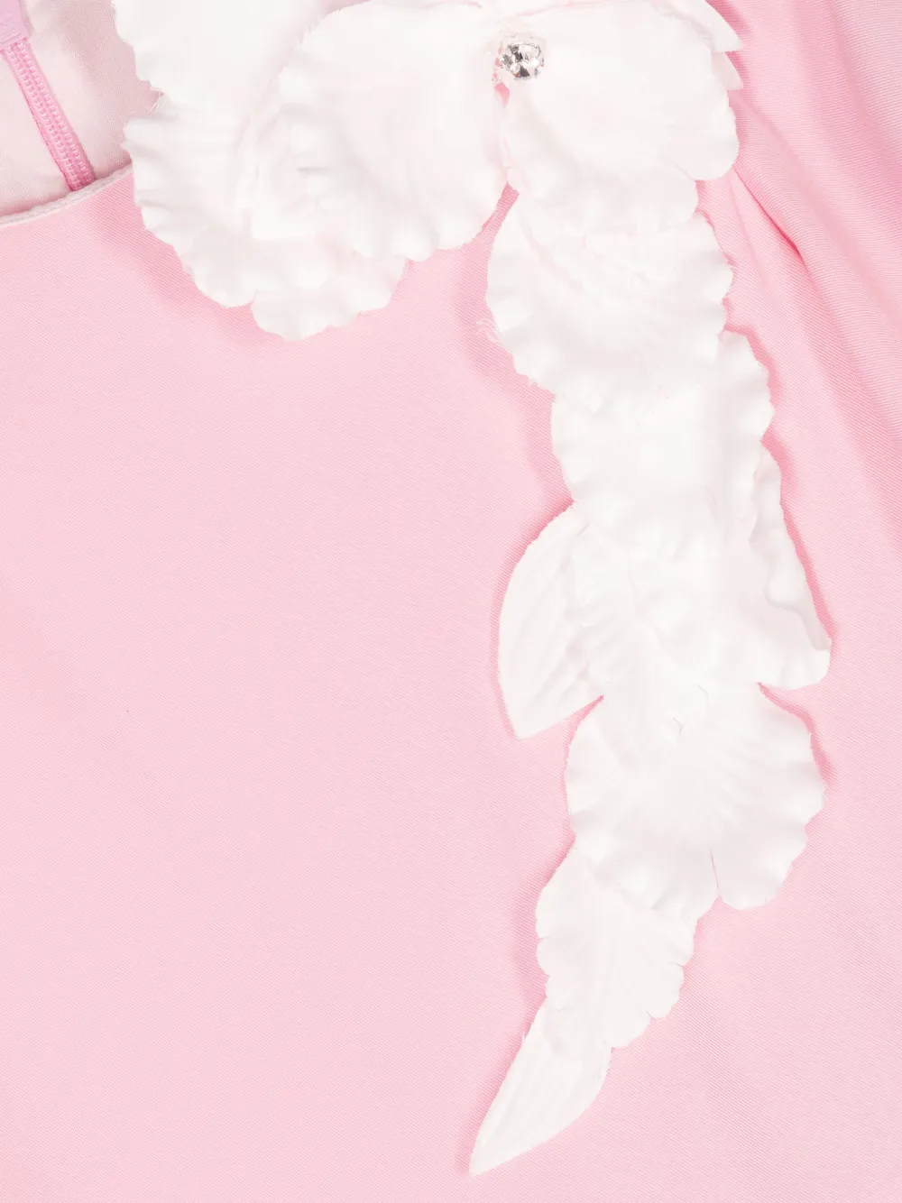 Monnalisa Floral-appliqué Off-shoulder Jumpsuit In Pink