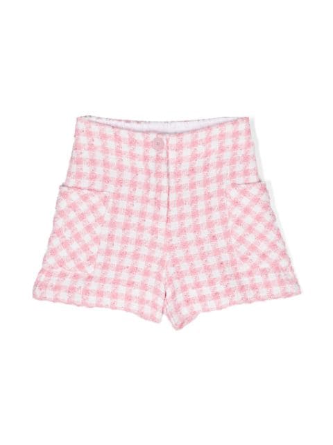 Monnalisa shorts de bouclé con motivo pied de poule