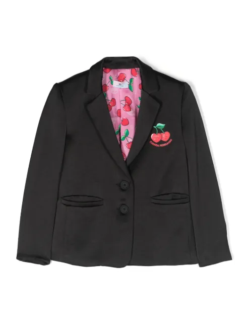 Chiara Ferragni Kids logo-print satin blazer