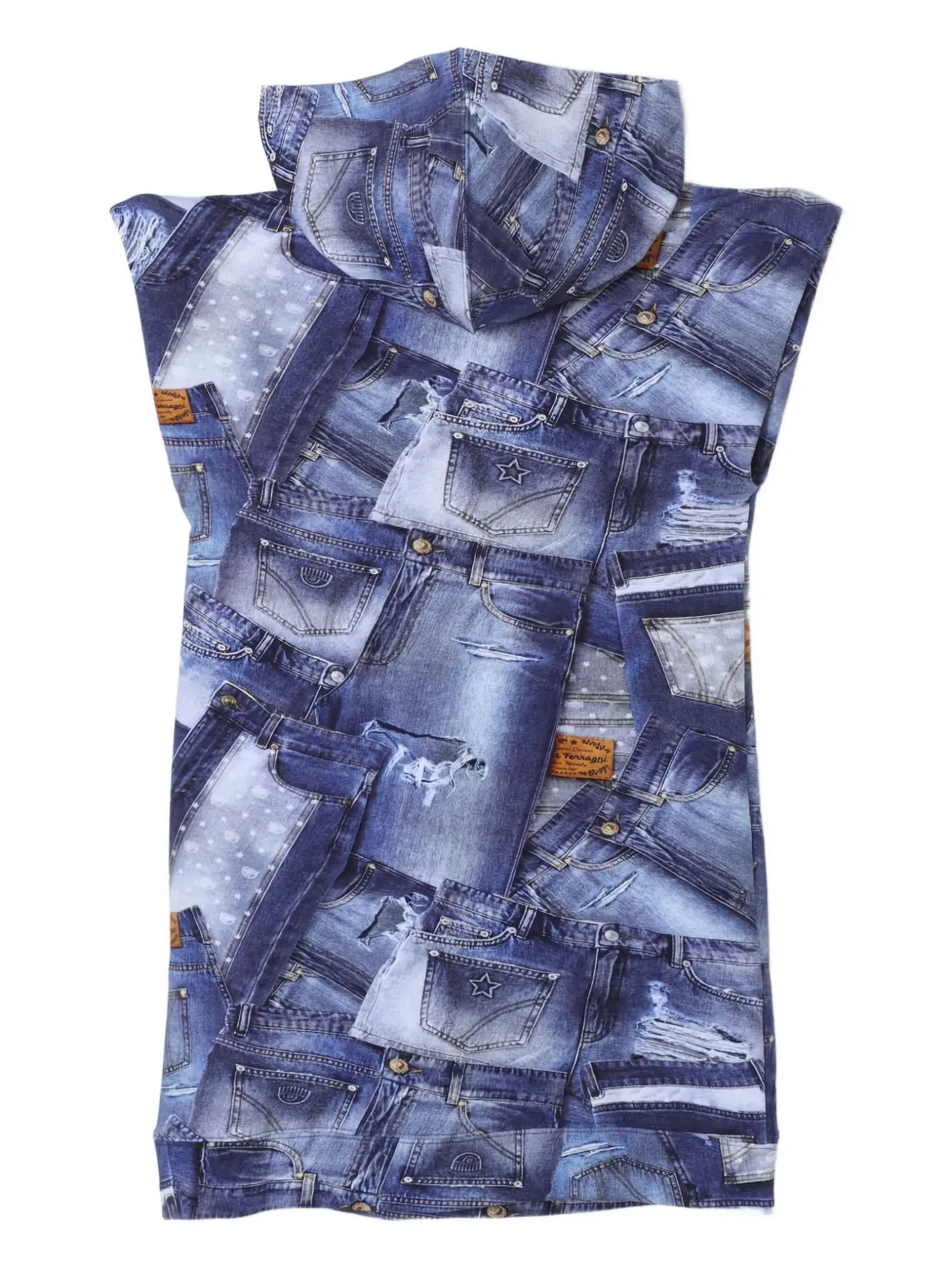 Chiara Ferragni Kids denim-print hooded casual dress | Girls Casual Dresses | Image 2