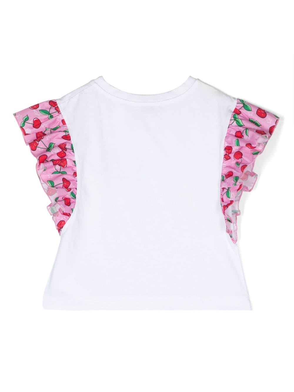 Chiara Ferragni Kids T-shirt met gedrapeerde mouwen - Wit