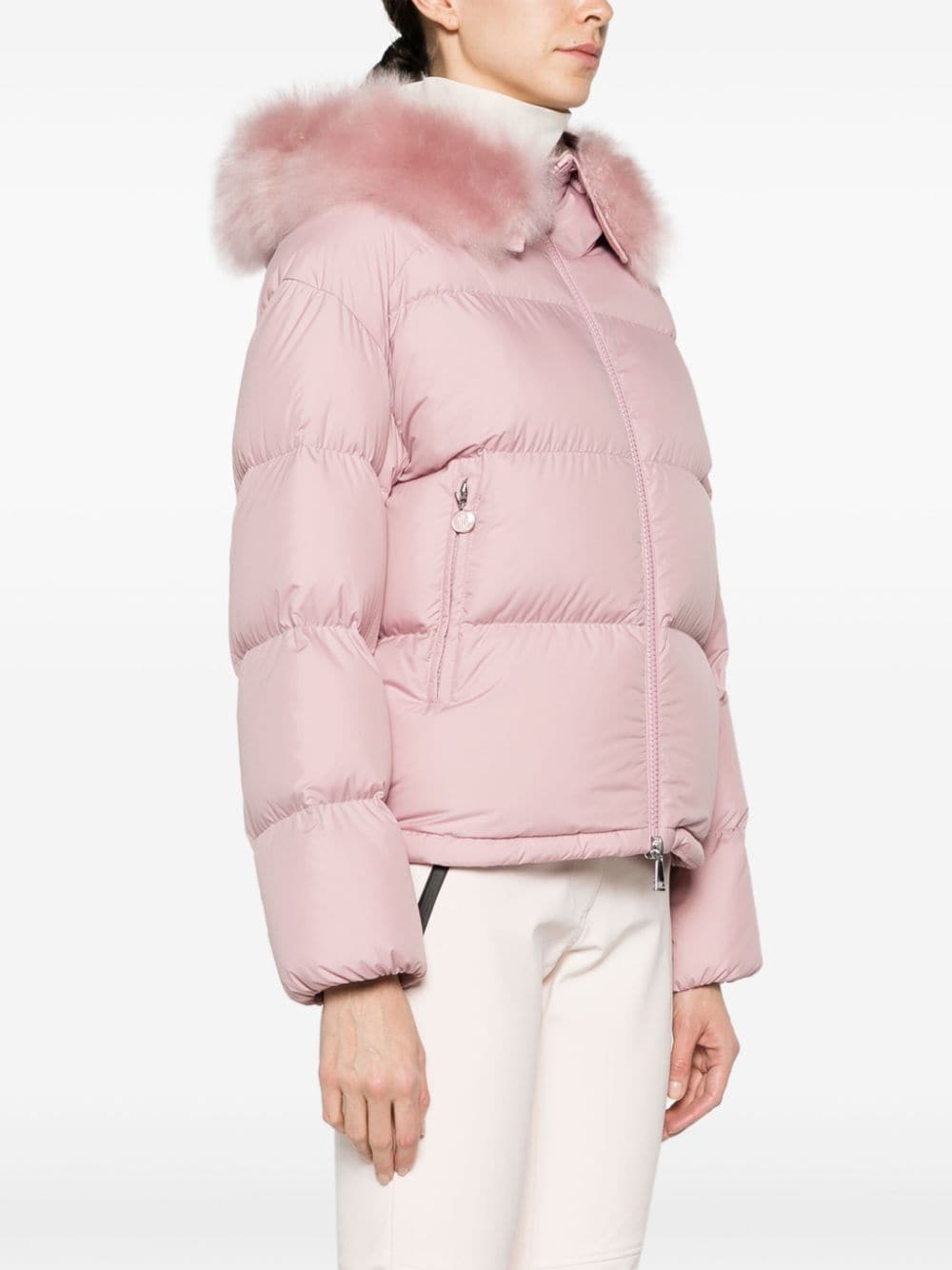 Shop Moncler Mino Hooded Down Jacket In Pink