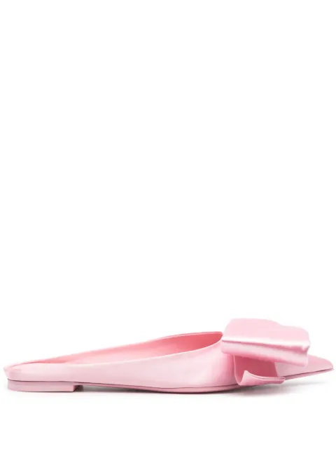 Ferragamo asymmetric-bow satin mules