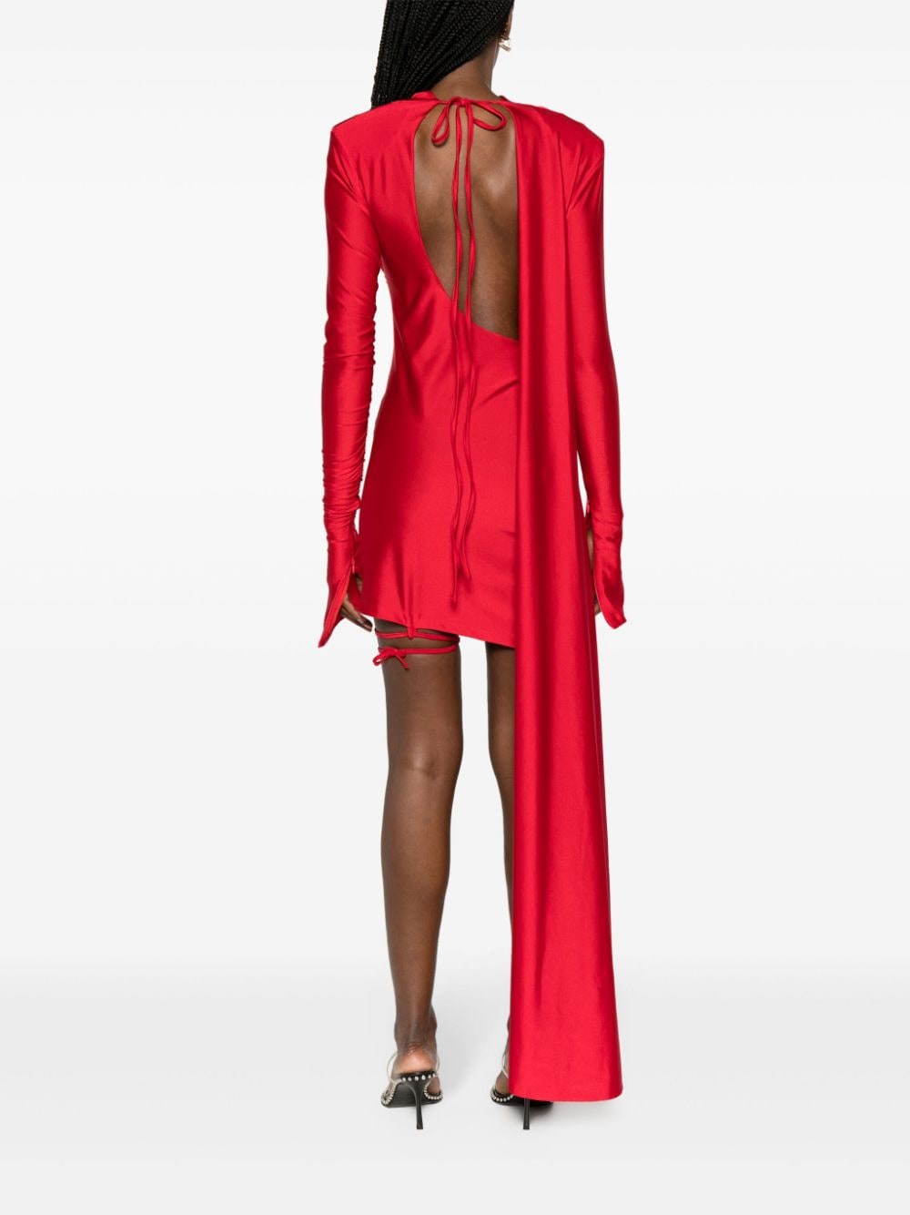 Shop Srvc Studio Nocturne Asymmetric Dress In Red