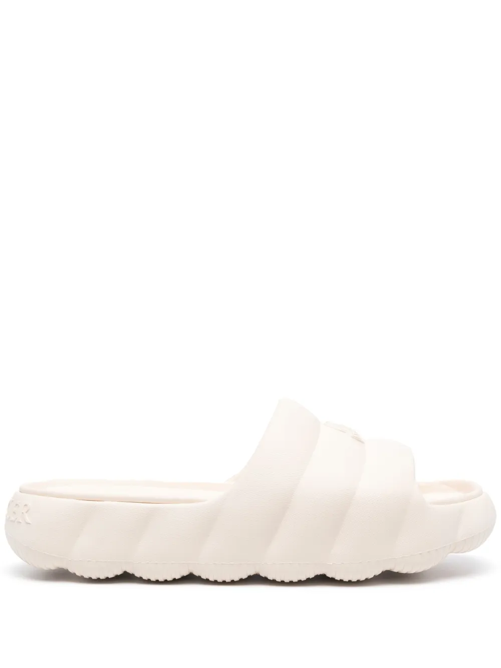 Moncler Ivory Eva Quilted Lilo Sliders In Neutrals