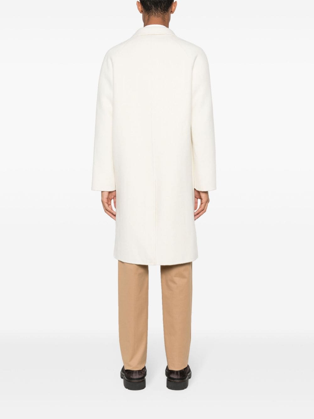 Shop Paltò Marcello Single-breasted Coat In White